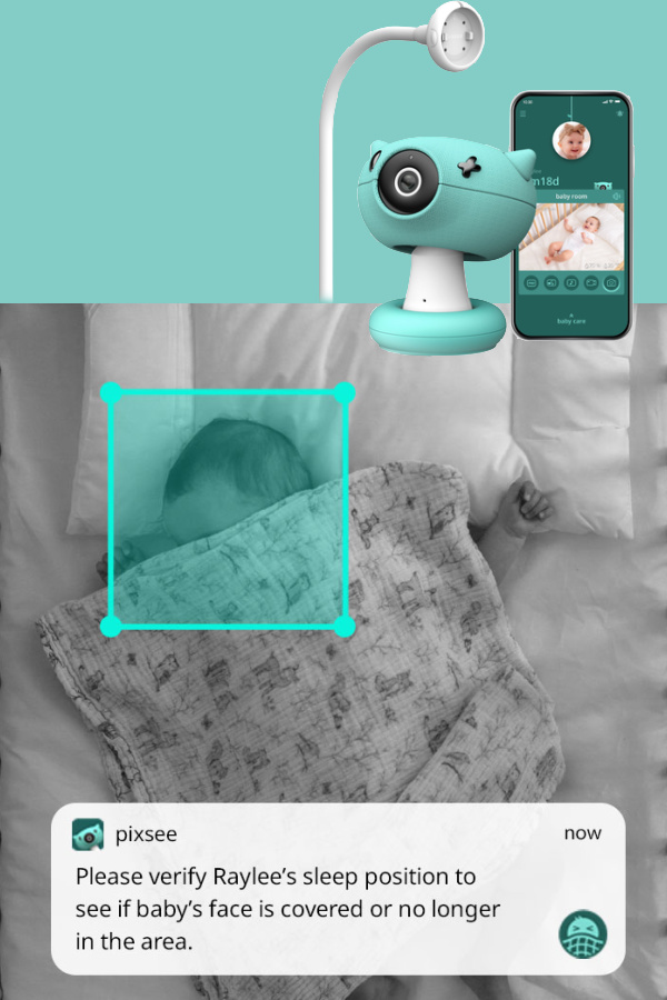 The Pixsee baby monitor has incredible features on the companion app like a face covering alert (sponsor)