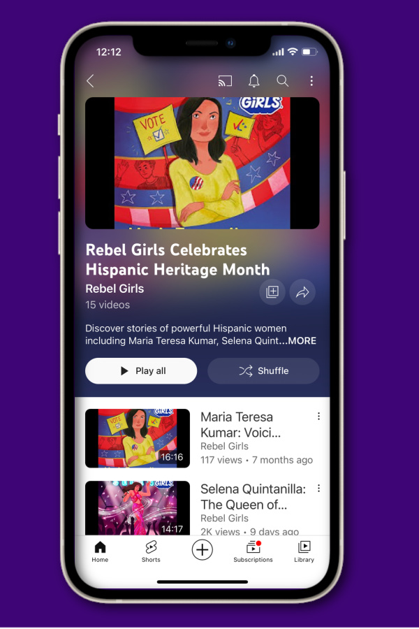 Rebel Girls Hispanic Heritage Month stories for kids include Latina icons like Selena